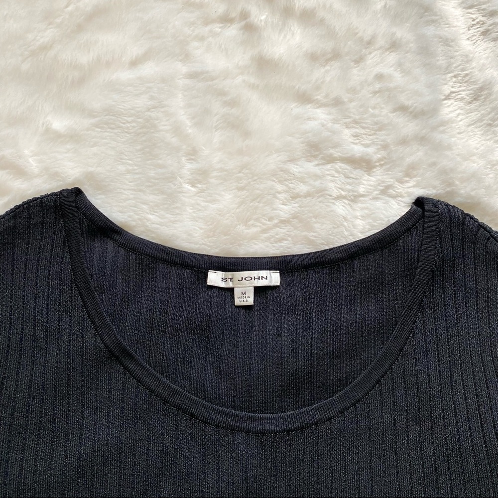 ST. John Black Sleeveless Knit Top - Picture 4 of 6